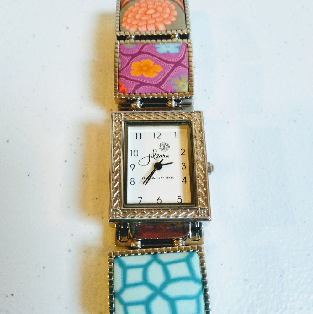 JILZARA Women's Handmade Square Clay Bead Watch